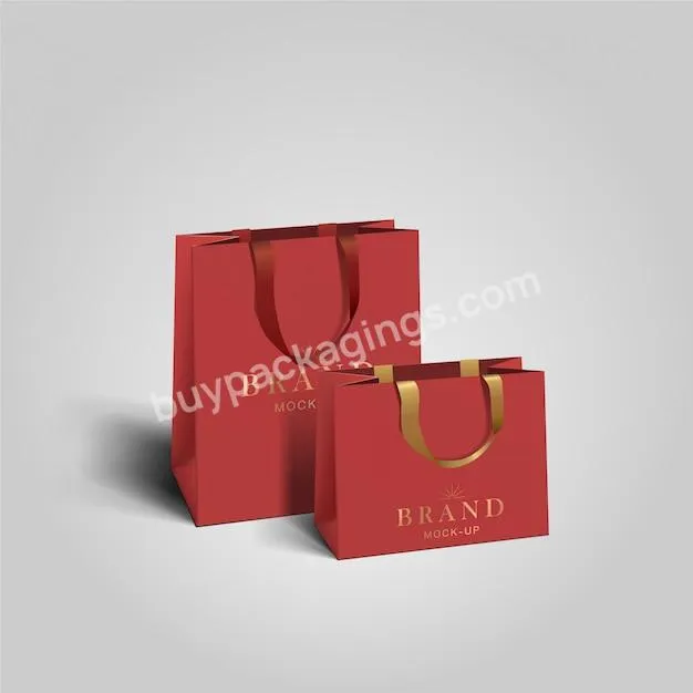 Custom Printed Your Own Logo White Brown Kraft Gift Craft Shopping Paper Bag With Handles