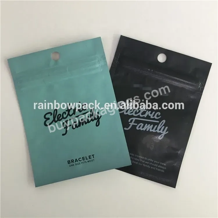 Custom Printed Zip Lock Style Earring Bracelet Packaging Zipper Bag Small Plastic Jewelry Bag
