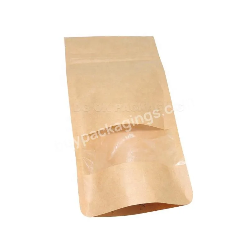 Custom Printed Ziplock Stand Up Pouch Biodegradable Kraft Paper Heat Seal Food Grade Packaging Tea Food Bags