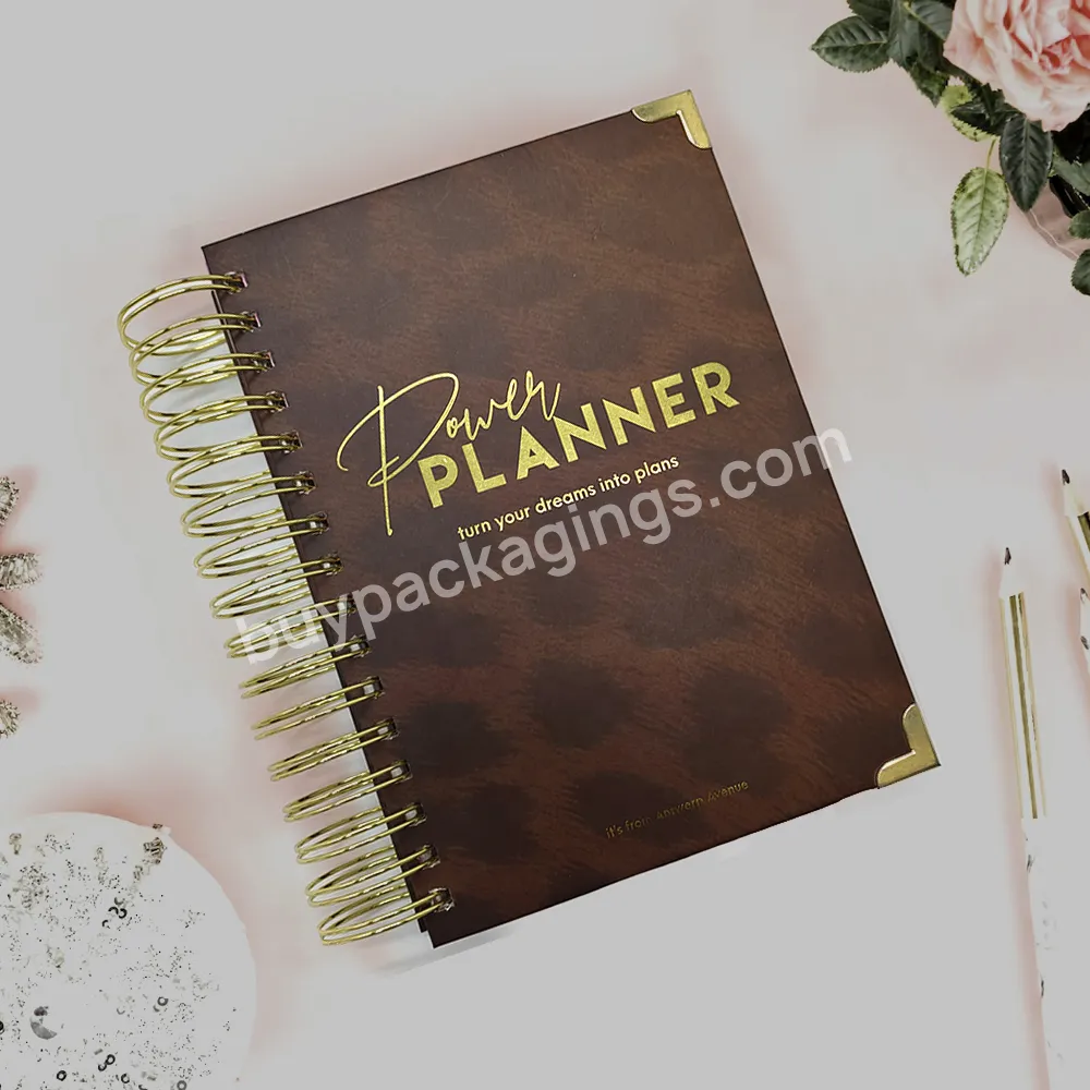 Custom Printing 2023 Hardcover A5 Spiral Paper Note Book Diary Journal Agenda Daily Weekly Monthly Organizer 2021 Custom Planner