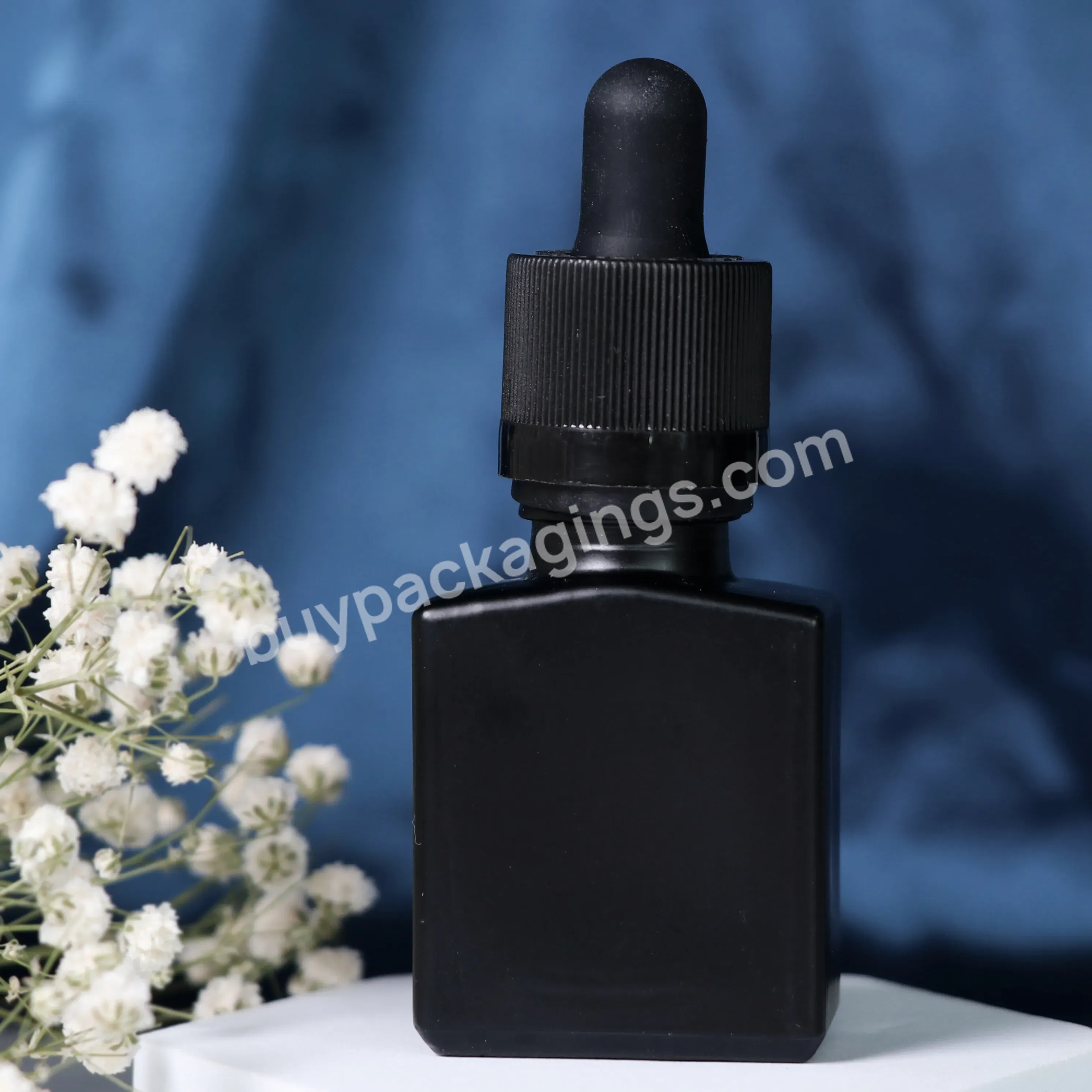 Custom Printing 30ml 50ml 100ml Rectangular Essential Oil Dropper Glass Bottle With Plastic Head