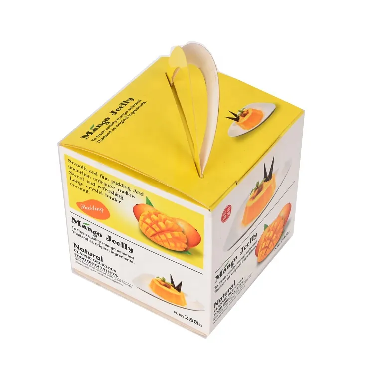 Custom Printing 350g White Card Food Grade Mango Cake Boxes Packaging