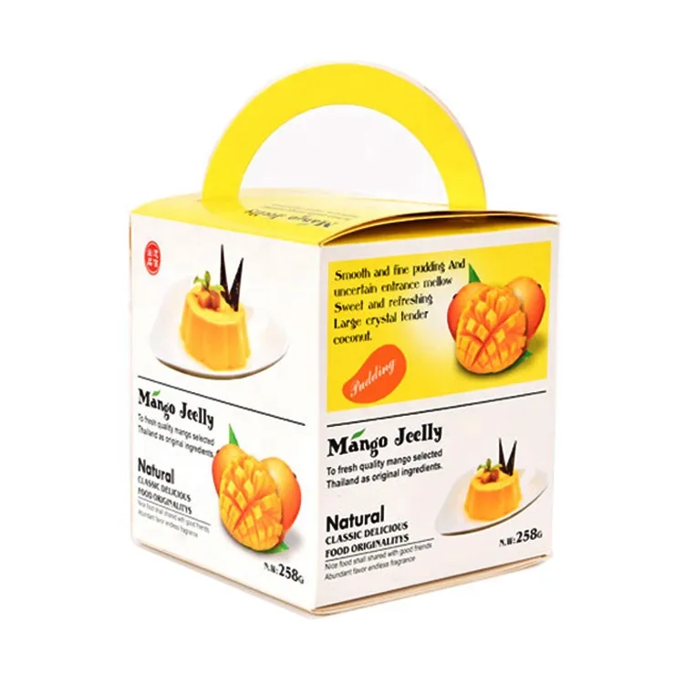 Custom Printing 350g White Card Food Grade Mango Cake Boxes Packaging