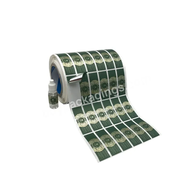 Custom Printing Adhesive Aluminum Foil Round Vinyl Sticker Label Roll For Plastic Bottle