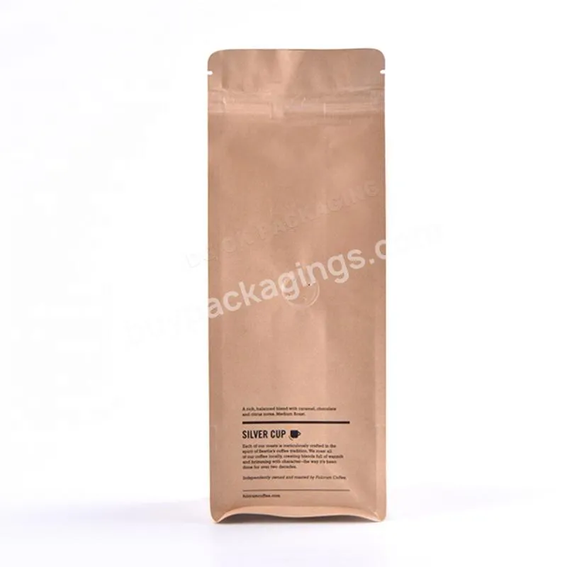 Custom Printing Aluminum Foil Zip Lock Bag Flat Bottom Bag Zipper Coffee Packing For Coffee Beans