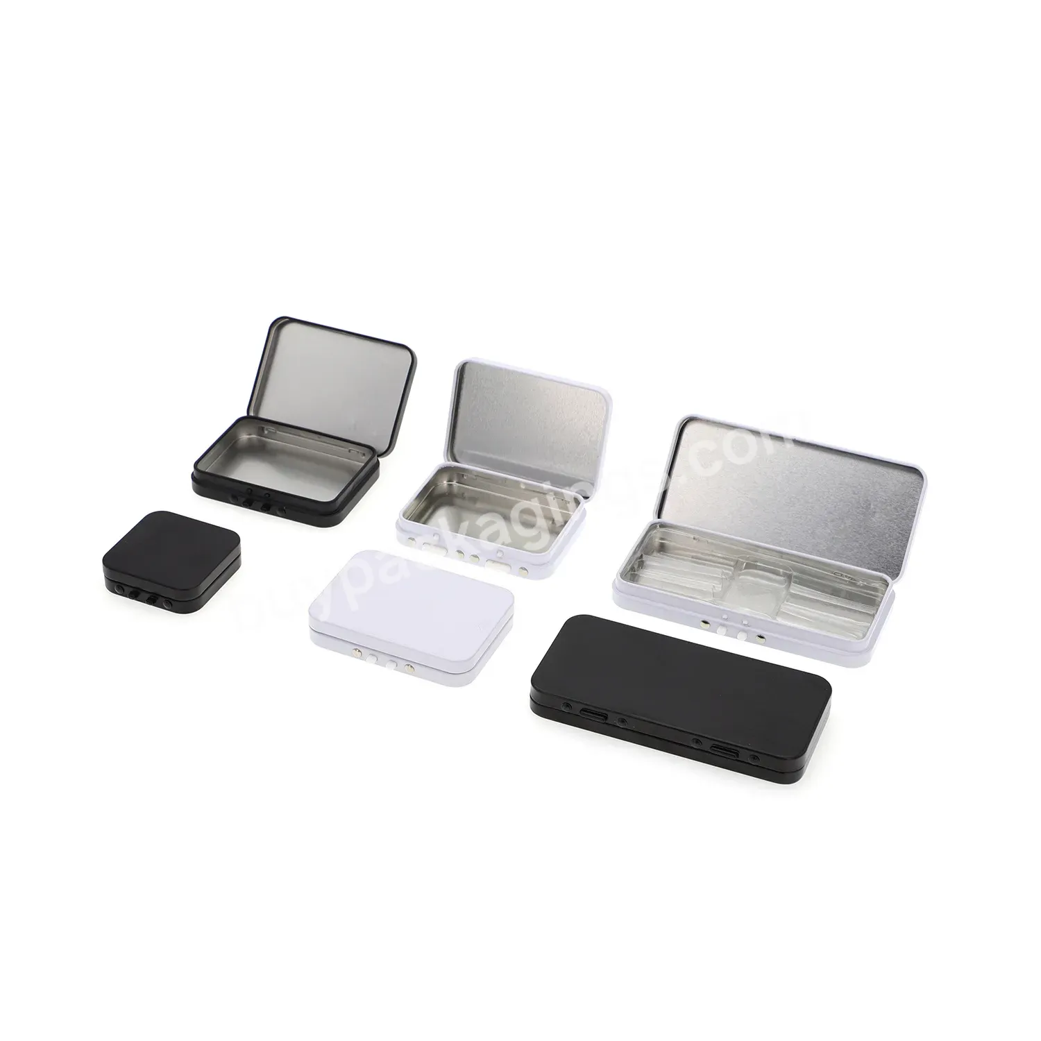 Custom Printing Black Silver Child Resistant Slide Tin Metal Box