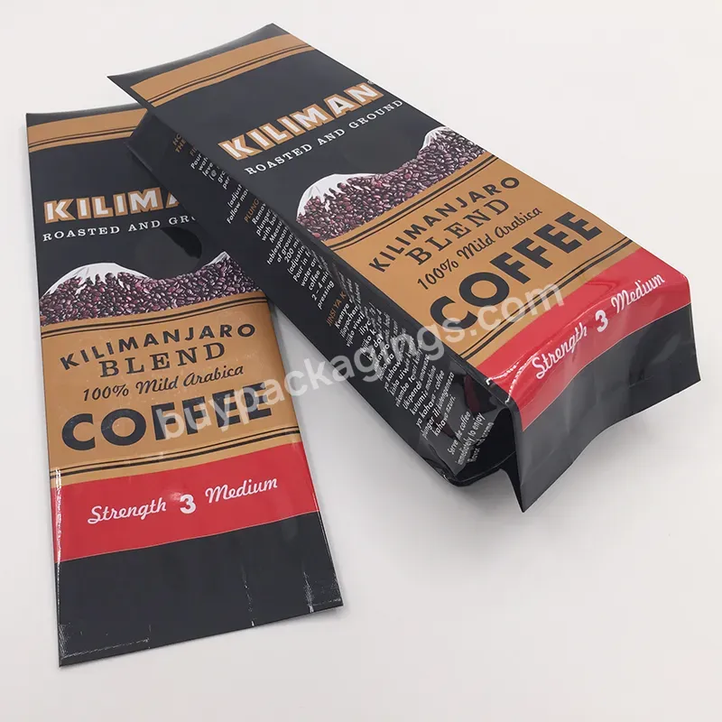 Custom Printing Black Stand Up Pouch Coffee Bag Kraft Paper Stand Up Coffee Bag With Air Release Valve