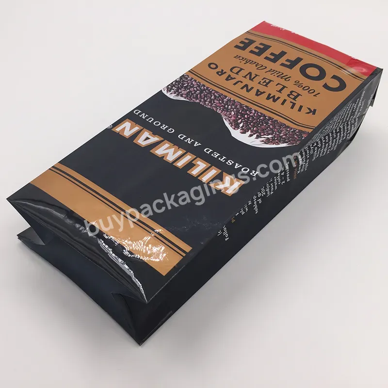 Custom Printing Black Stand Up Pouch Coffee Bag Kraft Paper Stand Up Coffee Bag With Air Release Valve