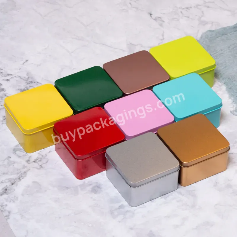 Custom Printing Color Square Metal Trendy Tin Box For Chocolate Candy Tea Coffee