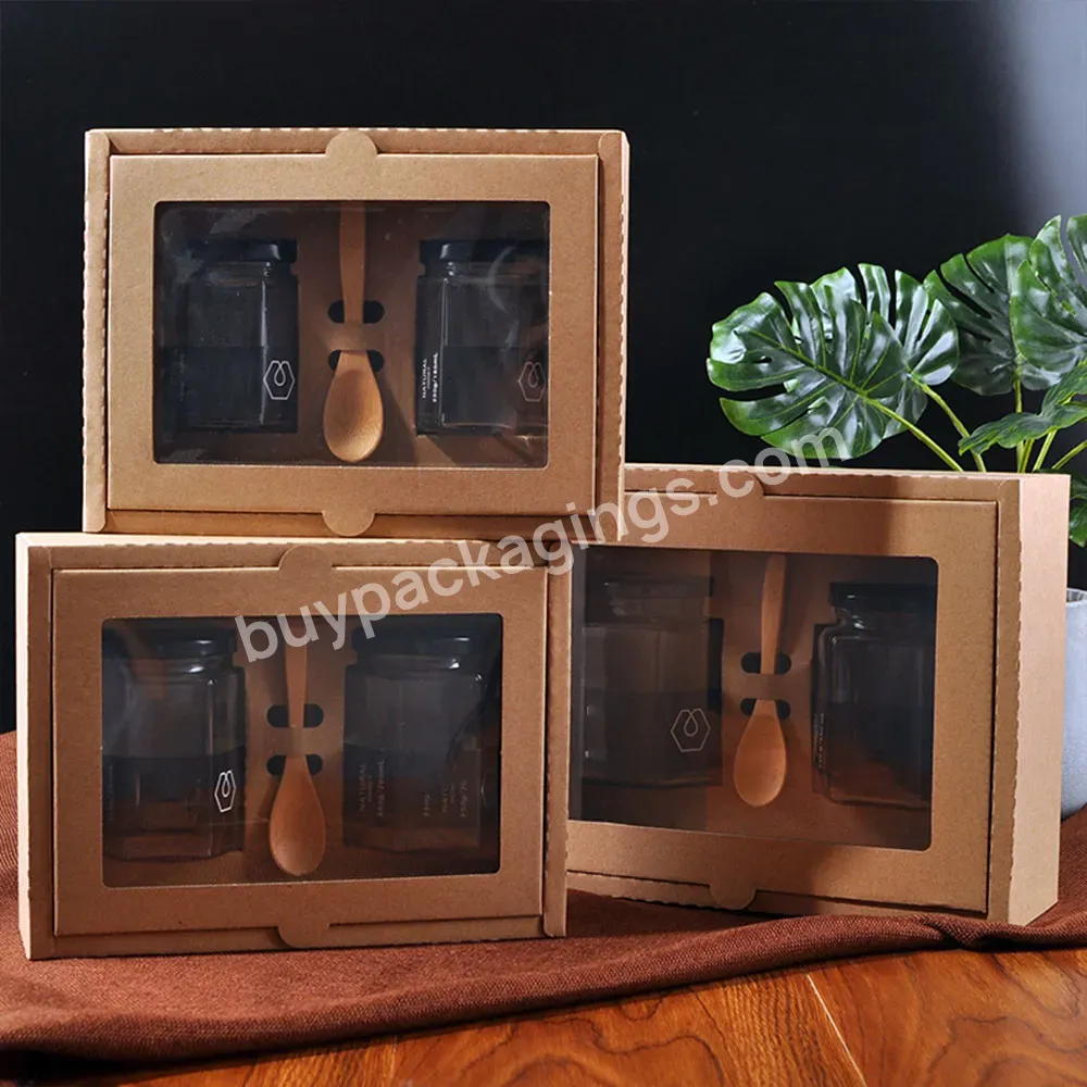 Custom Printing Corrugated Paper Glass Bottle Honey Jar Box Logo Packaging Gift Box Honey Jar Packaging Boxes For Glass Jars