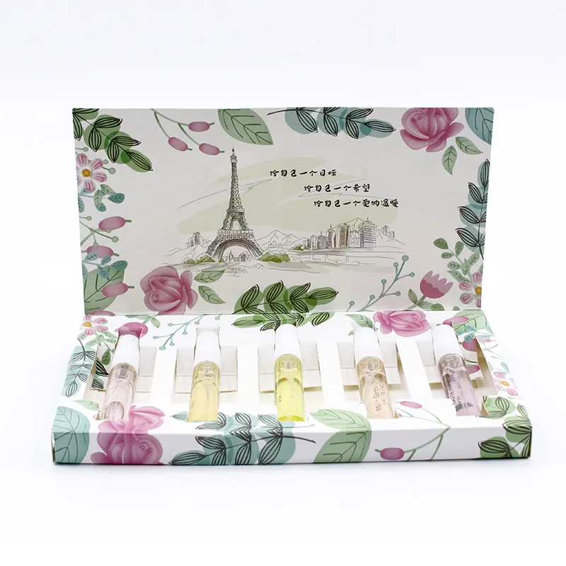 Custom printing cosmetic essential oil fragrance packaging box colorful perfume bottle packaging paper box with inserts