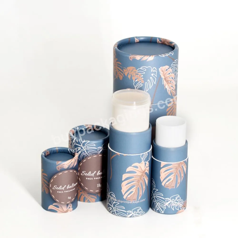 Custom Printing Cylinder Cardboard Lip Balm Tube Paper Eco Friendly Packaging for Deodorant