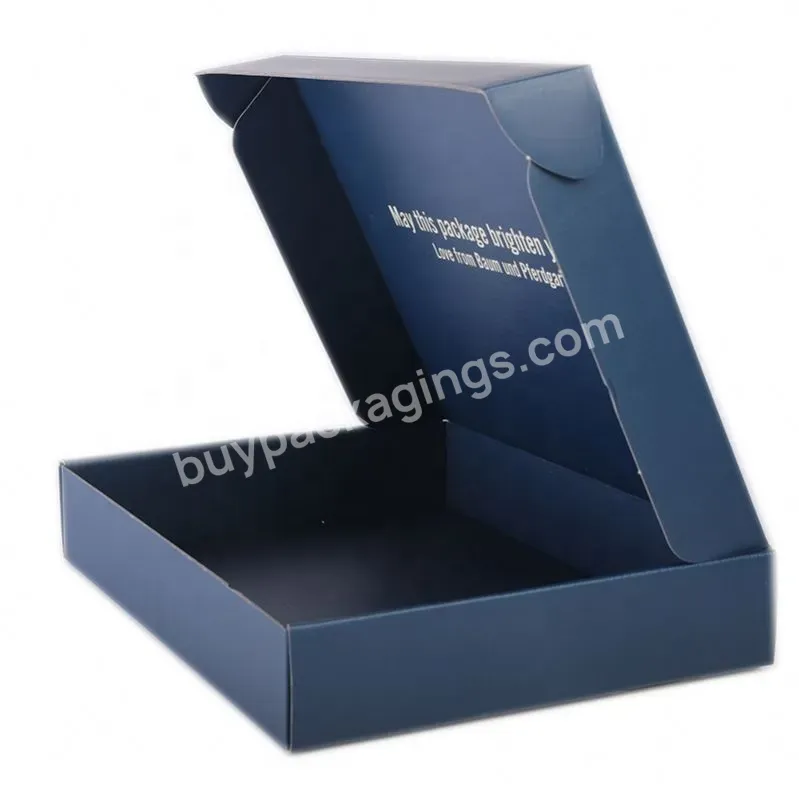Custom Printing Dark Blue Empaques Para Productos Cardboard Corrugated Shoes Mailer Packaging Clothing Shipping Box For Man