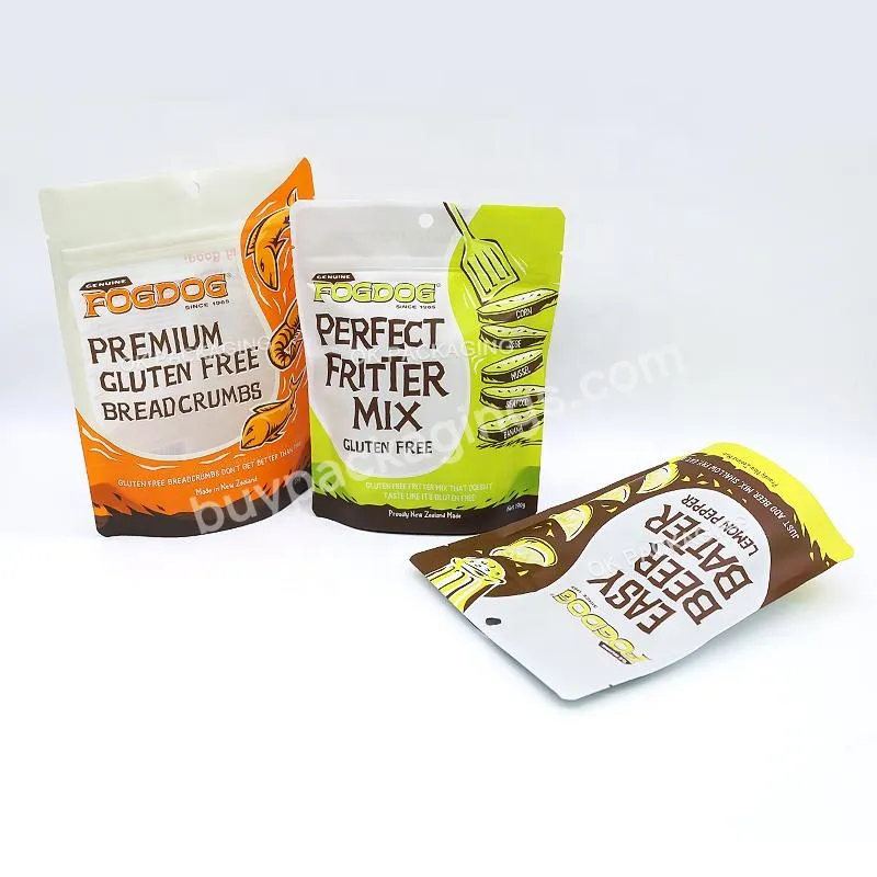 Custom Printing Eco Compostable Pla Plastic Food Packaging Bag Stand Up Pouch Kraft Paper Biodegradable Bag With Zipper