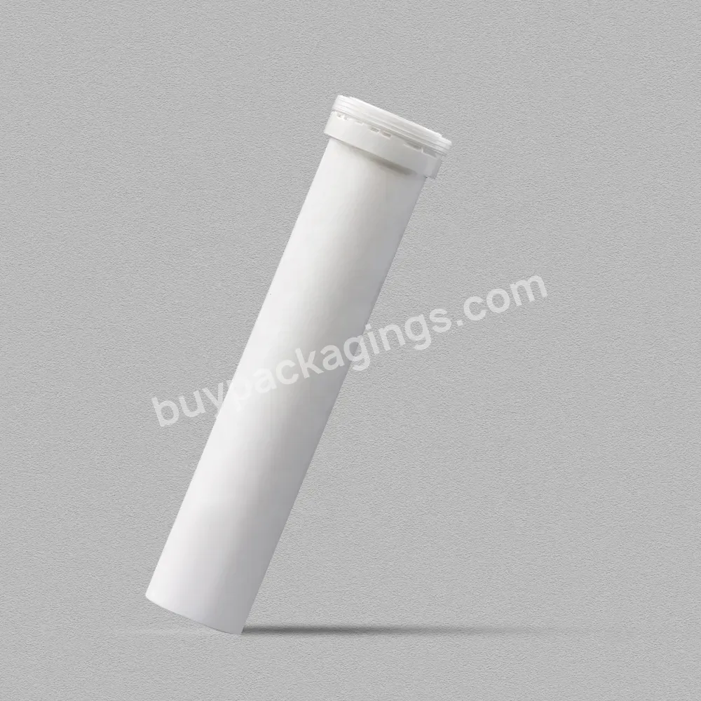 Custom Printing Empty Plastic White 144mm Length Effervescent Tablet Bottles Tube With Silica Gel Desiccant Cap