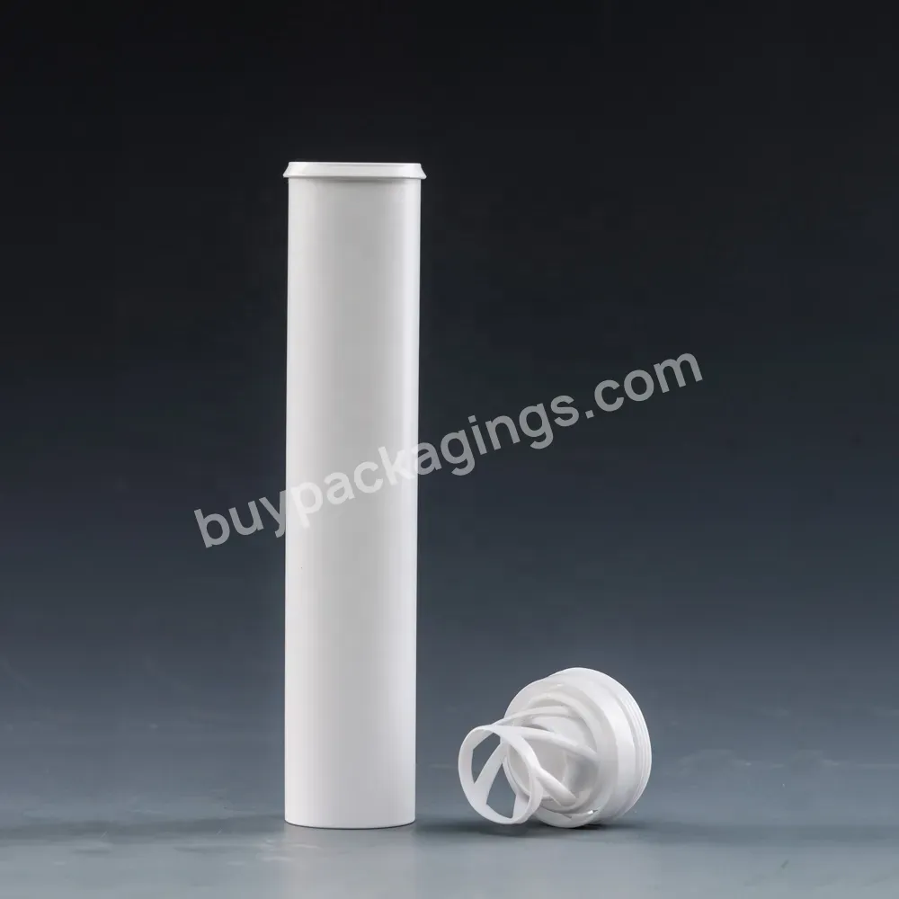 Custom Printing Empty Plastic White 144mm Length Effervescent Tablet Bottles Tube With Silica Gel Desiccant Cap