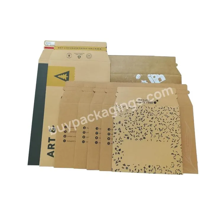 Custom Printing environmental protection brown kraft paper envelope rigid cardboard envelope
