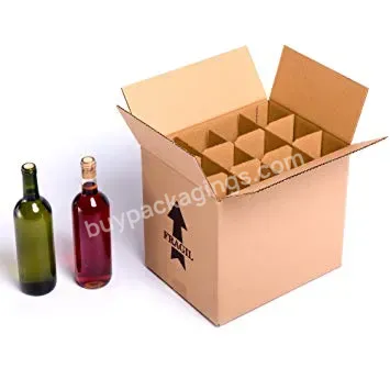Custom Printing Export 24 Pack Glass Bottle Beer Shipping Corrugated Carton Wine Box Master Paper Boxes With Divider