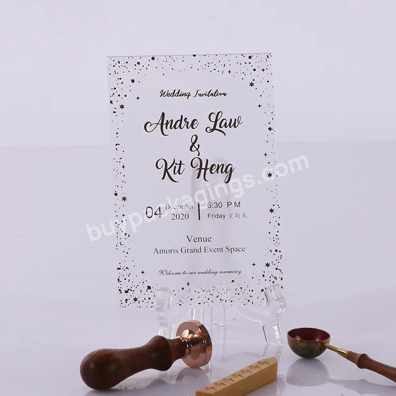 Custom Printing Factory Price Special Wholesale Butterfly Shaped Luxury Acrylic Wedding Invitations