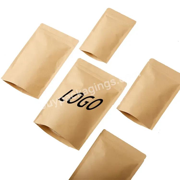 Custom Printing Food Grade Brown Kraft Paper Bag Packaging