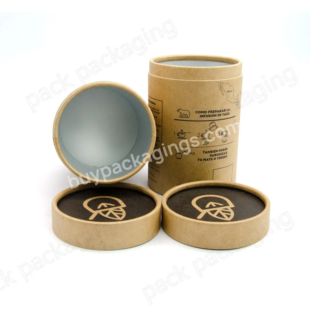 Custom printing Food Grade Tea packaging Paper Tube for superfood Cylinder Packaging