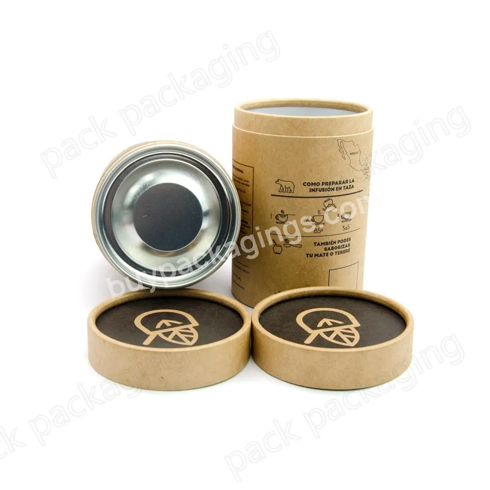 Custom printing Food Grade Tea packaging Paper Tube for superfood Cylinder Packaging