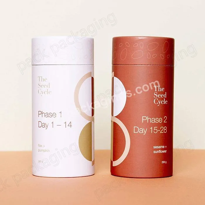 Custom Printing food packaging Cardboard tube Tea Container Herbal Loose Tea Cylinder packaging Paper Tube