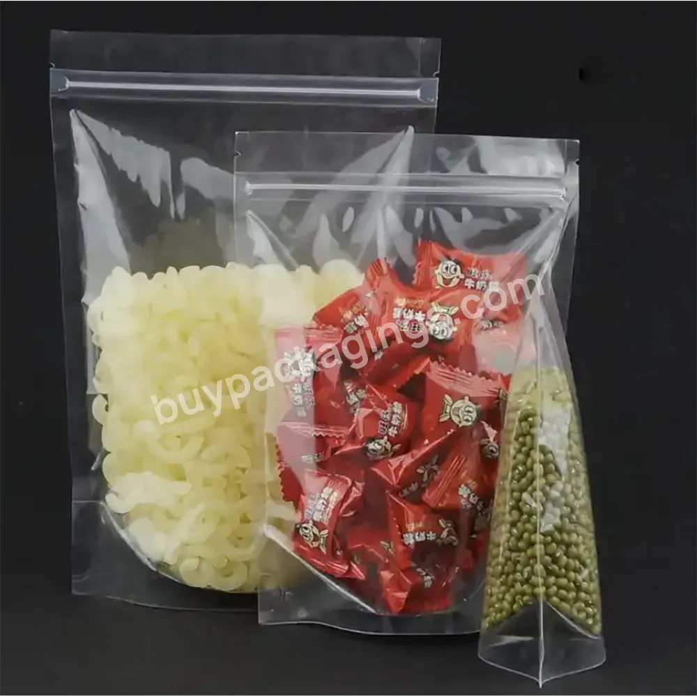 Custom Printing Frosted Biodegradable Clear Transparent Snacks Zip Lock Plastic Mylar Stand Up Pouches Packaging Bags For Food
