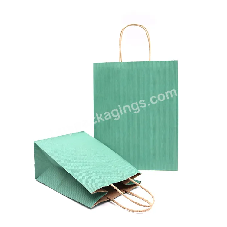 Custom Printing Fsc Gift Shopping Teal Kraft Paper Bag For Kids