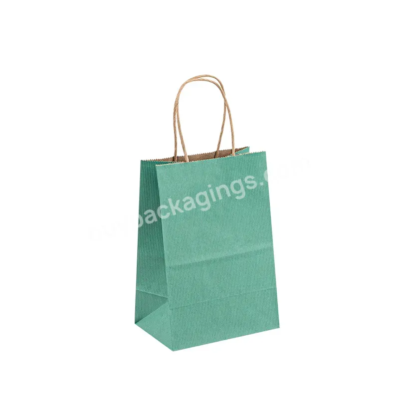 Custom Printing Fsc Gift Shopping Teal Kraft Paper Bag For Kids