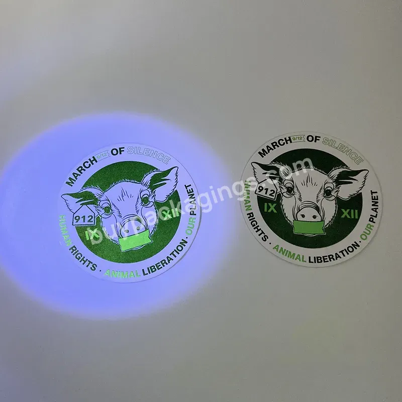 Custom Printing Glow In Dark Label Adhesive Luminous Logo Sticker