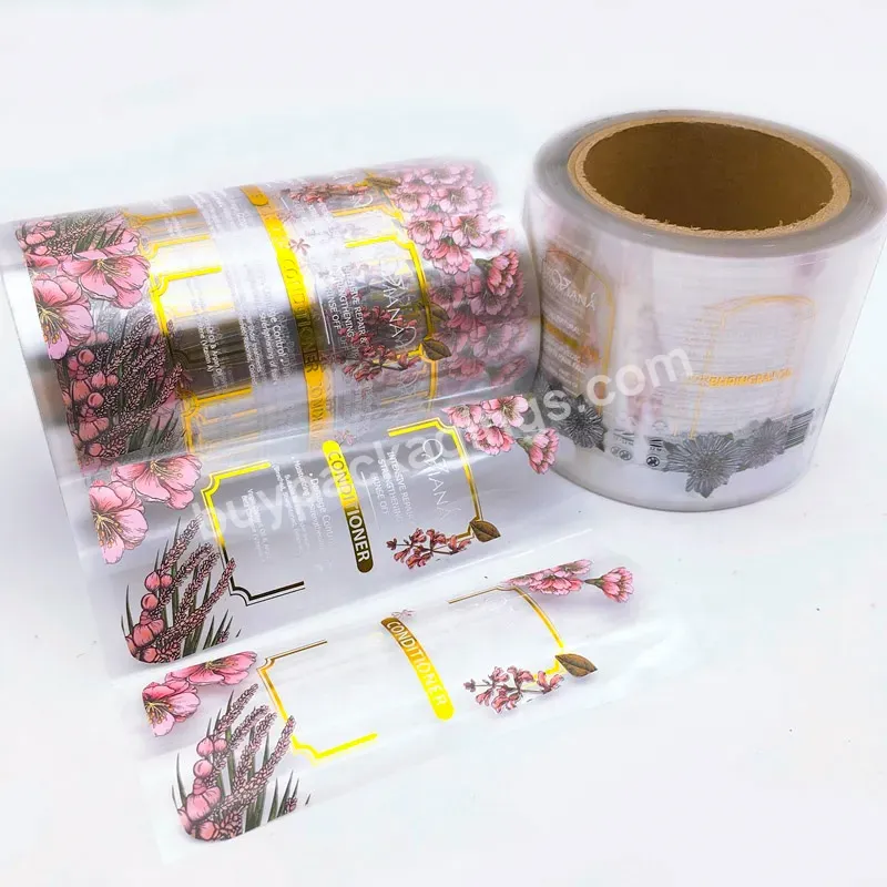 Custom Printing Gold Hot Stamping Foil Clear Adhesive Logo Stickers Label Roll