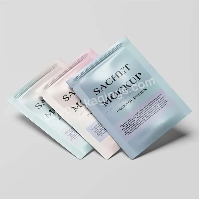 Custom Printing Heat Sealed Small Cosmetic Skincare Sample Sachet Bag Packaging Pouch With Clear Window