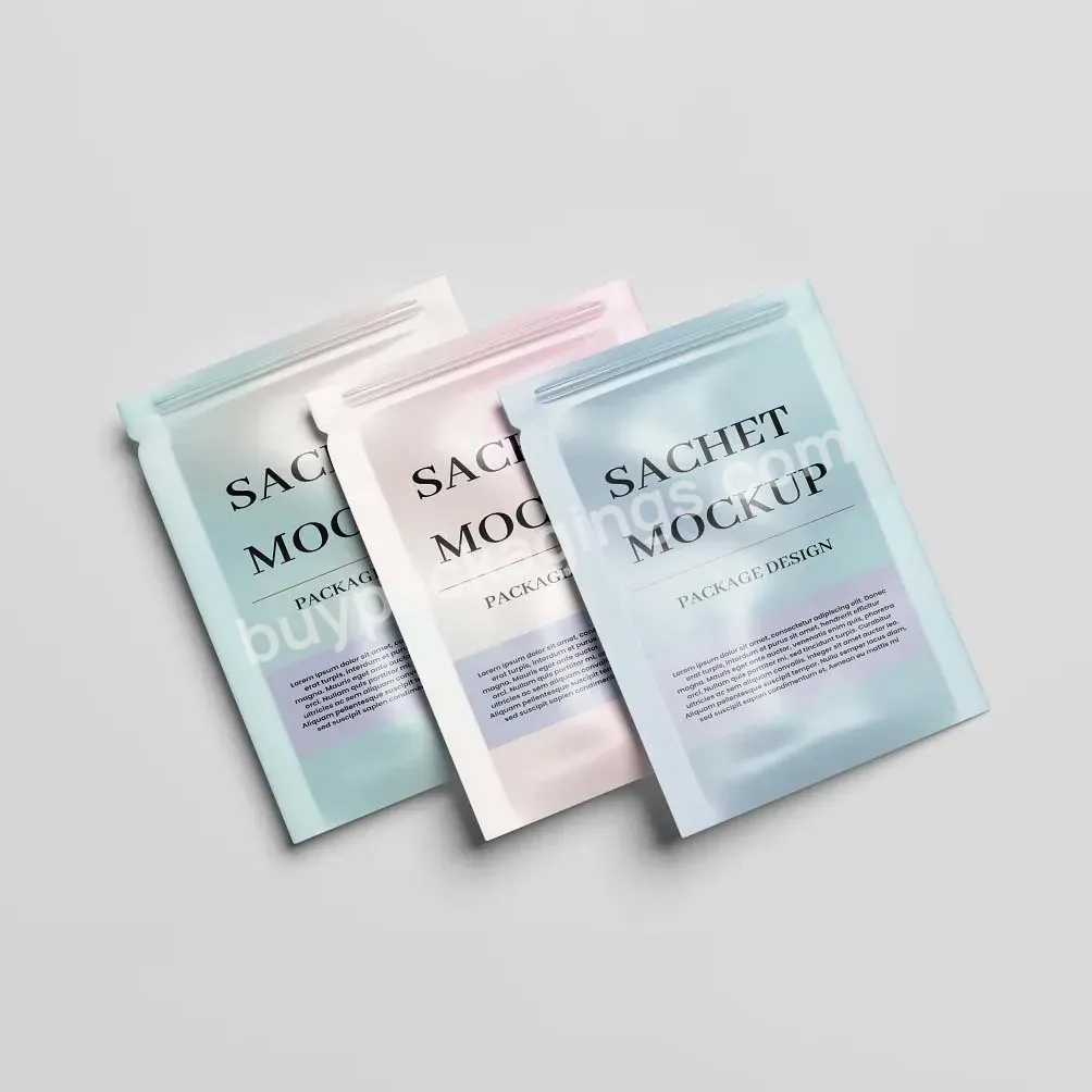 Custom Printing Heat Sealed Small Cosmetic Skincare Sample Sachet Bag Packaging Pouch With Clear Window