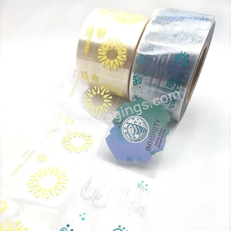 Custom Printing Hot Stamping Logo Gold Foil Self Adhesive Stickers Vinyl Clear Transparent Label Roll