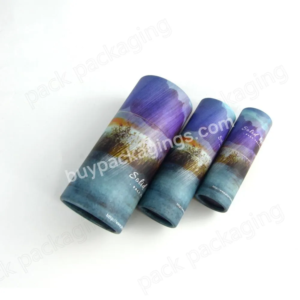 Custom printing lip balm container paper tube packaging Recycled natural deodorant sticks cardboard tube packaging box