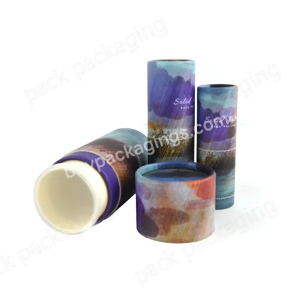 Custom printing lip balm container paper tube packaging Recycled natural deodorant sticks cardboard tube packaging box