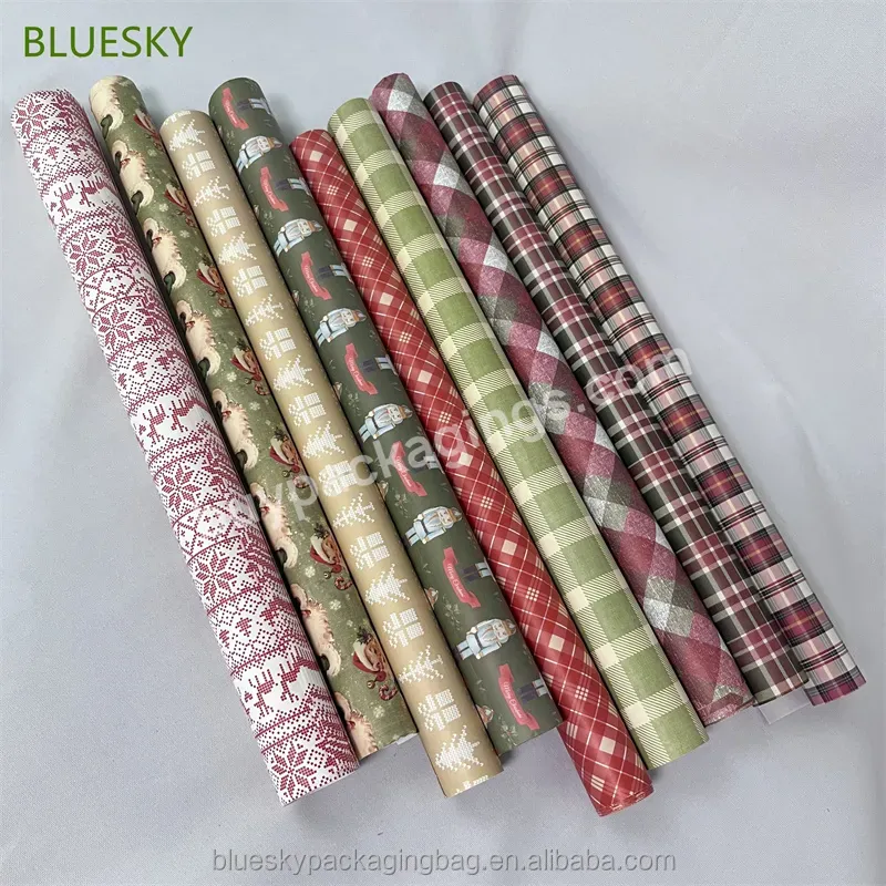 Custom Printing Logo 100% Biodegradable Beautiful Packing Paper Roll For Gift Wrapping - Buy Custom Roll Paper Packaging,Gift Wraping Tissue Paper,Types Of Gift Roll Wrapping Paper.