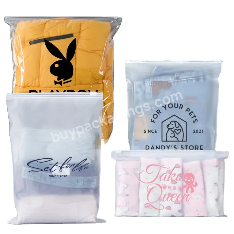 Custom Printing Logo 100% Recyclable Plastic Zipper Bags For Packaging Clothing