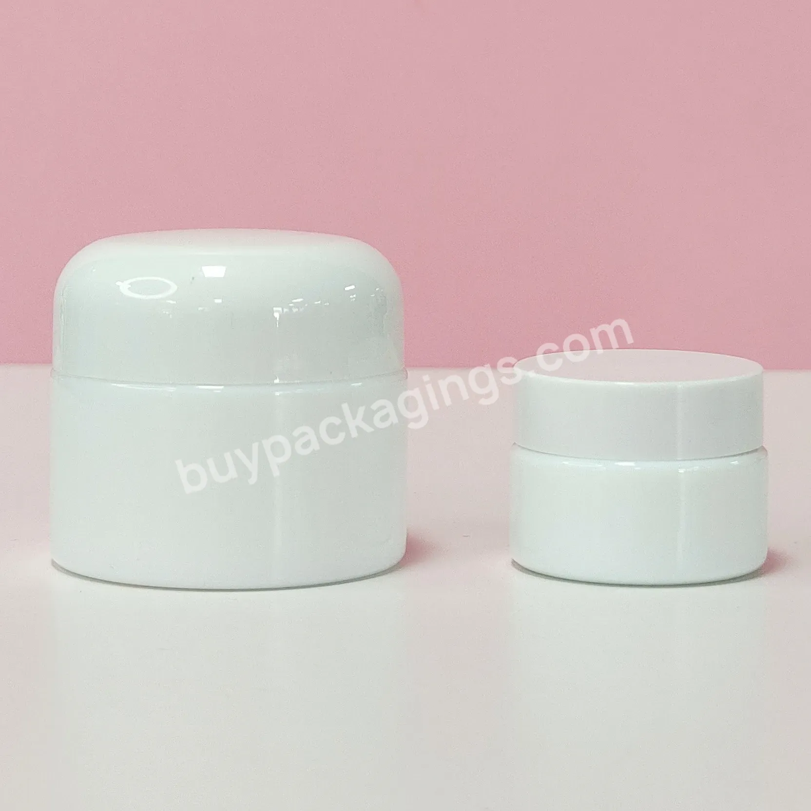 Custom Printing Logo And Label 20g 30g 50g 100g White Opal Skin Care Face Cream Cosmetic Glass Jar