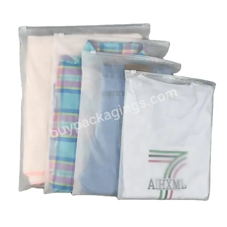 Custom Printing Logo Biodegradable Small Zip Lock Plastic Clear Pvc Sealing Bag Frosted Zipper Bags For Clothing Packaging