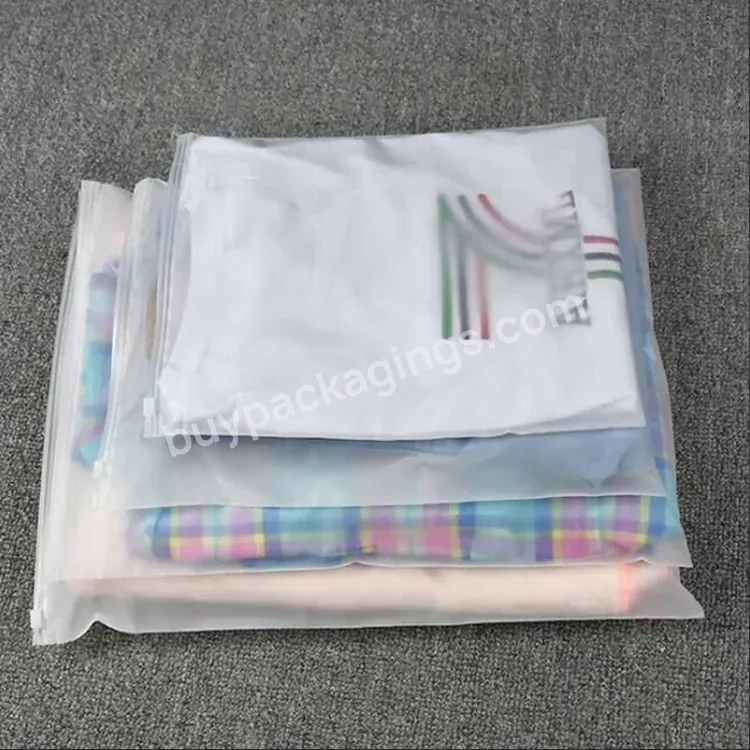 Custom Printing Logo Biodegradable Small Zip Lock Plastic Clear Pvc Sealing Bag Frosted Zipper Bags For Clothing Packaging