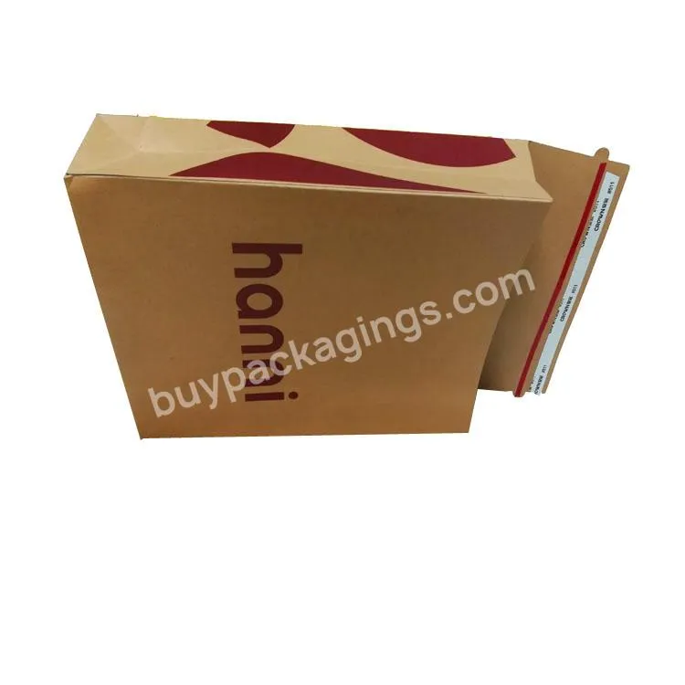 Custom printing logo biodegrade rigid gift packaging paper mailing bags kraft paper envelopes shipping packaging mailer
