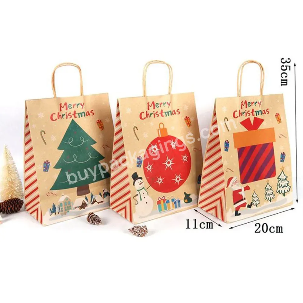 Custom Printing Logo Child Animal Christmas Sack Bags Holiday Gift Cotton Christmas Stockings Candy Bag Christmas Paper Bag With