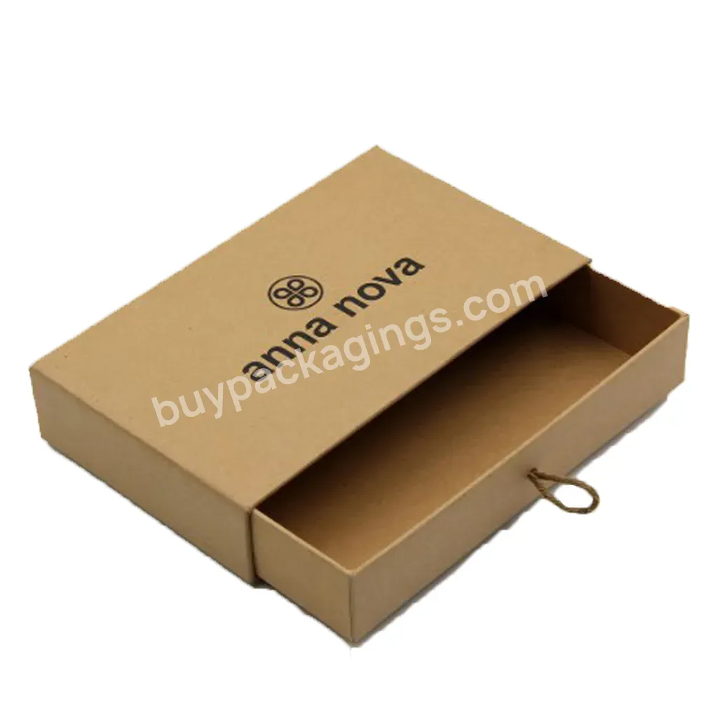 Custom Printing Logo Factory Printed Box Kraft Slide Drawer Paper Gift Storage Box