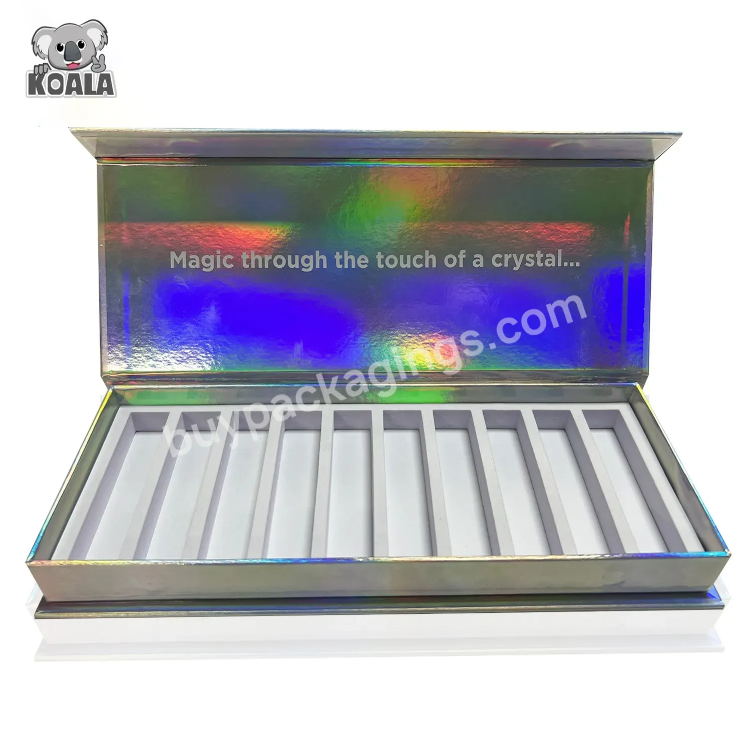 Custom Printing Logo Luxury Surprise Eyelash Holographic Silver Flat Pack Rigid Magnetic Nail Polish Gift Packaging Box