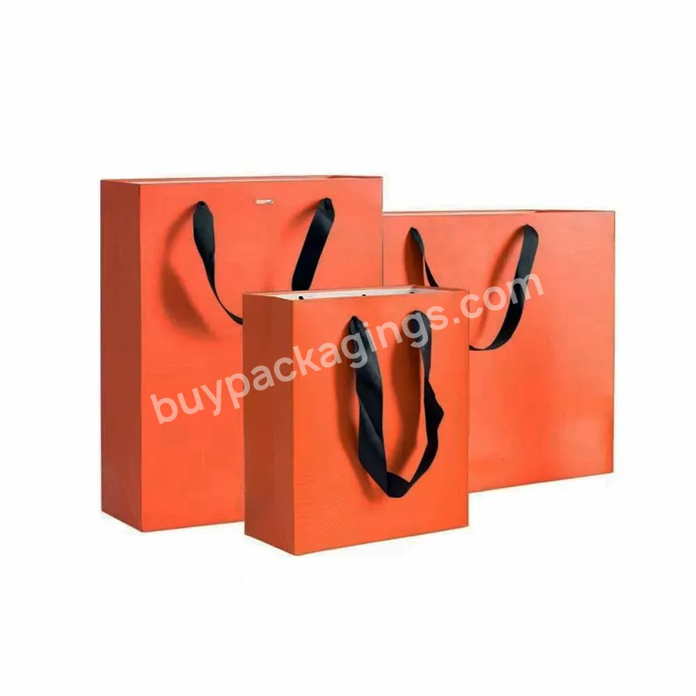 Custom Printing Logo Small Batch Make Packing Gift Bag Kraft Paper Bag Portable Bag For Shopping Clothes Cosmetics Gifts