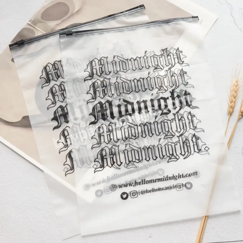 Custom Printing Logo Transparent Zip Lock Packaging Plastic Clear Poly Zipper Bag For Clothing & Underwear