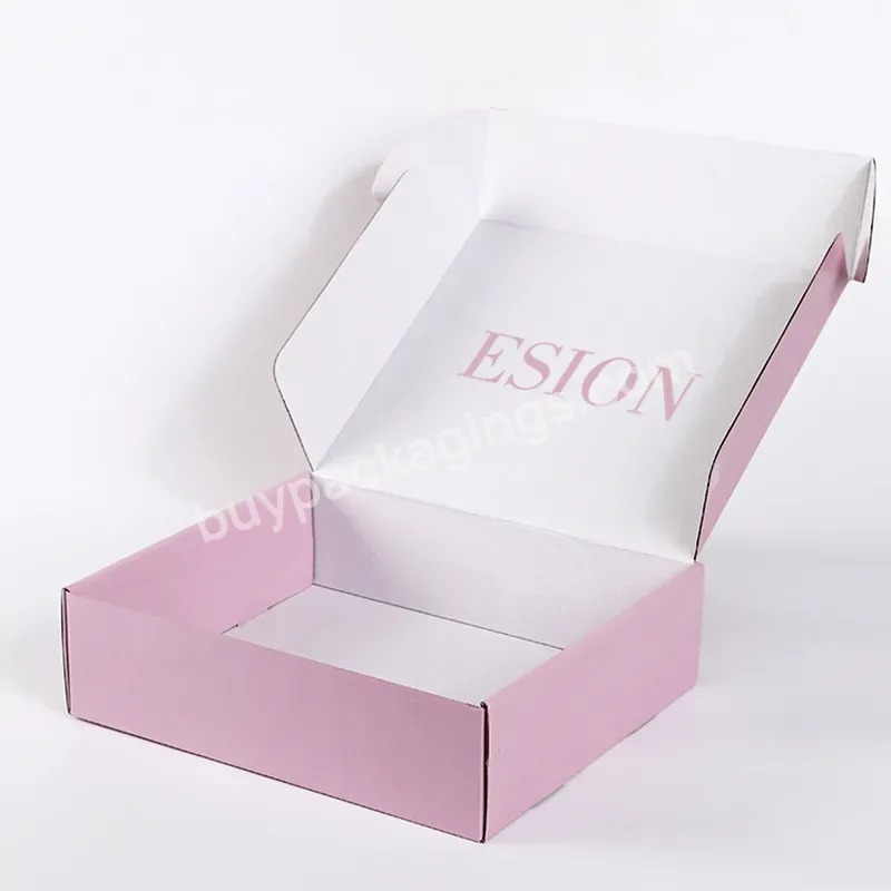 Custom Printing Logo White Pink Corrugated Mailer Mailing Make Up Cosmetic Lipstick Packaging Paper Shipping Boxes
