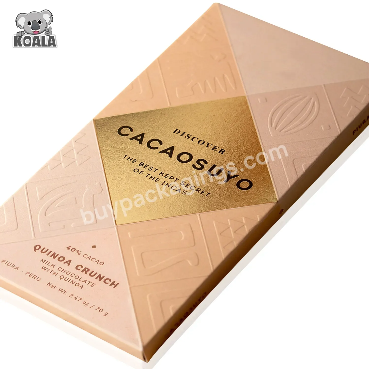 Custom Printing Luxury Folding Gold Foil Stamping Logo Chocolate Bar Box Chocolate Packaging Box